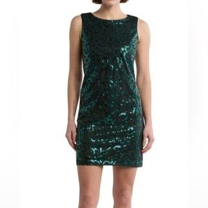 Vince Camuto Emerald Green Sequin Mini Dress